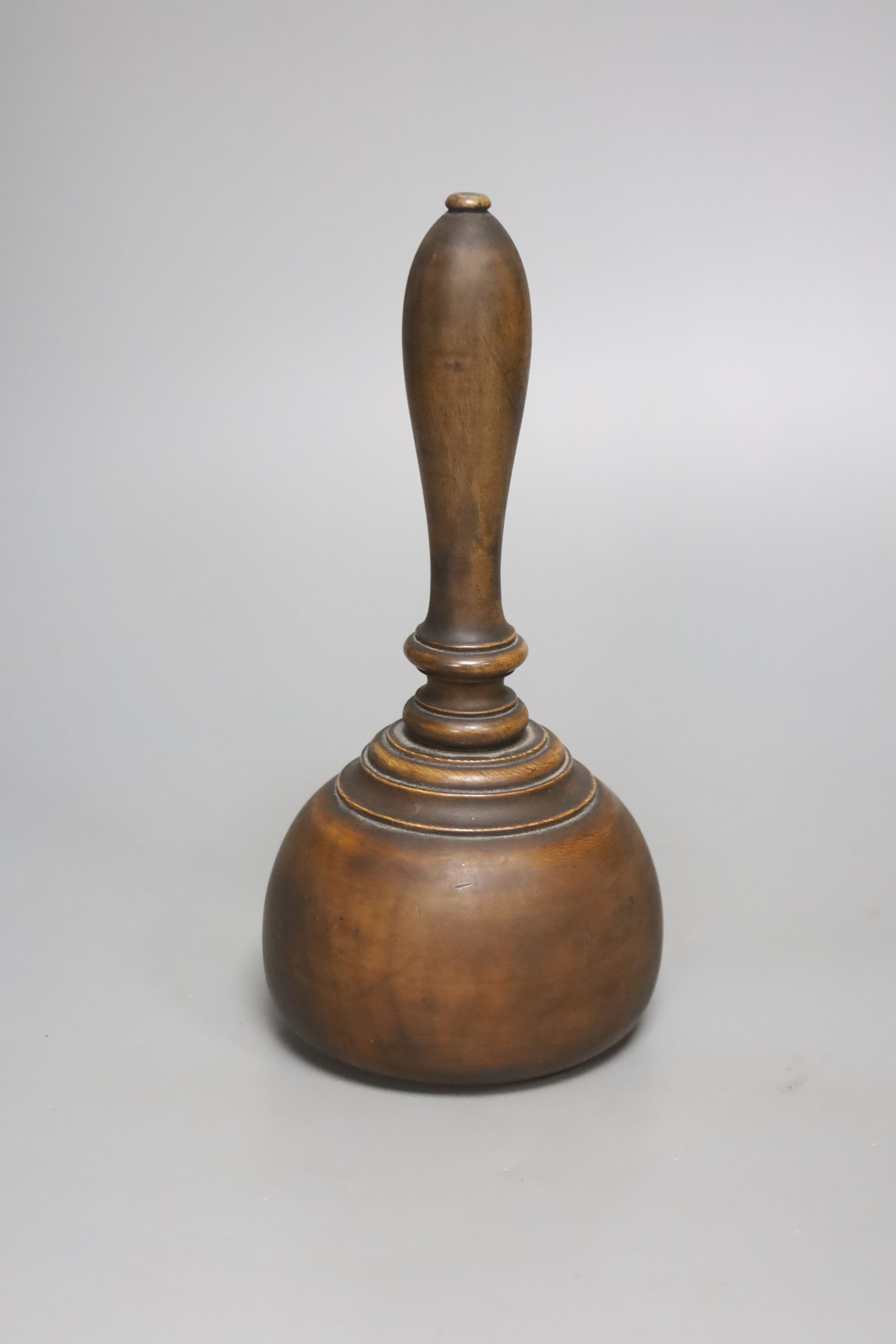 A turned treen lead worker's bossing mallet, length 20cm